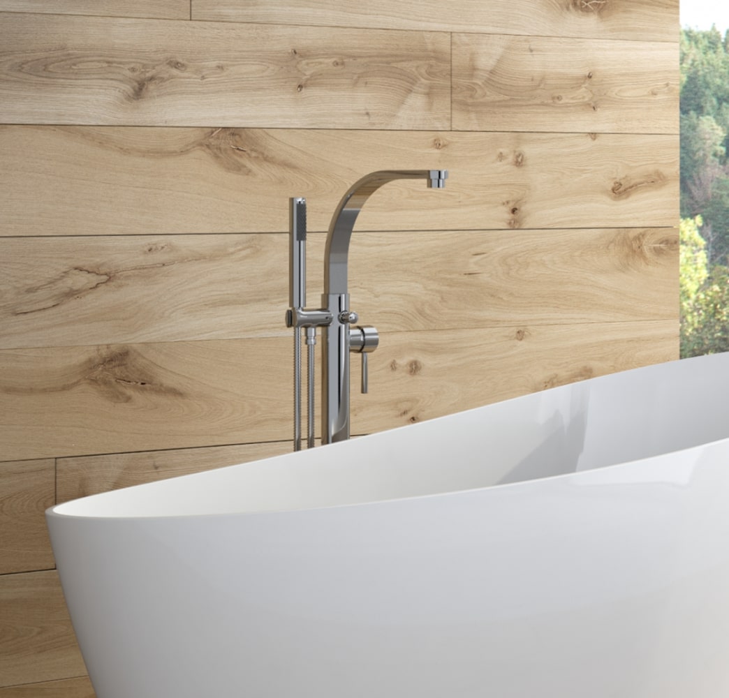 BATERIE CADA FREESTANDING DECCO CROM, SET INSTALARE IN PARDOSEALA INCLUS